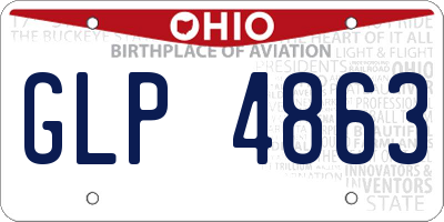 OH license plate GLP4863