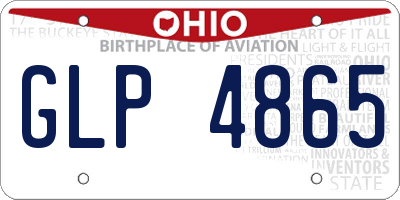 OH license plate GLP4865