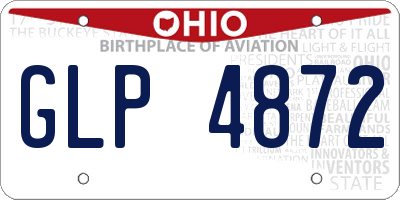 OH license plate GLP4872