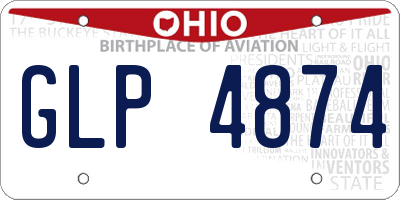 OH license plate GLP4874