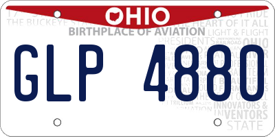 OH license plate GLP4880