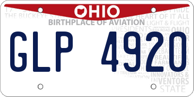 OH license plate GLP4920