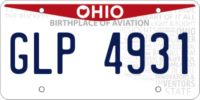 OH license plate GLP4931