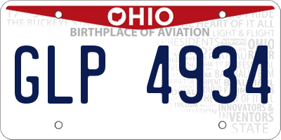 OH license plate GLP4934