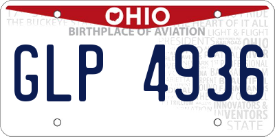 OH license plate GLP4936