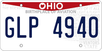 OH license plate GLP4940