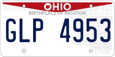 OH license plate GLP4953