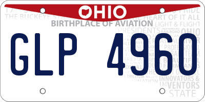 OH license plate GLP4960