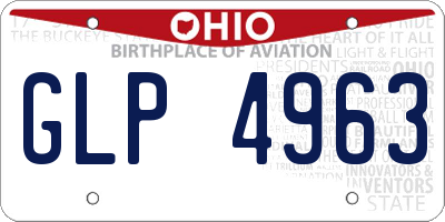 OH license plate GLP4963