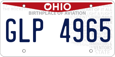 OH license plate GLP4965