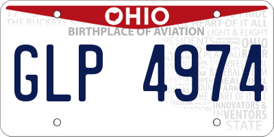 OH license plate GLP4974