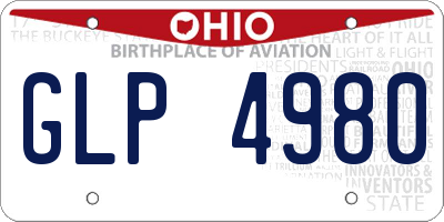 OH license plate GLP4980