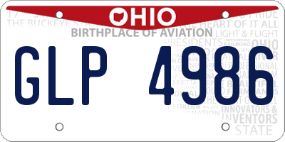 OH license plate GLP4986