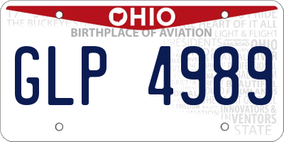 OH license plate GLP4989