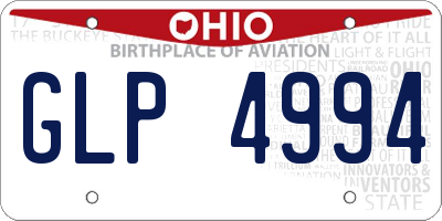 OH license plate GLP4994