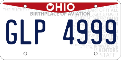 OH license plate GLP4999