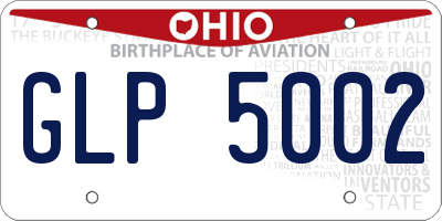 OH license plate GLP5002