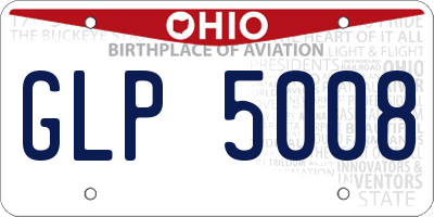 OH license plate GLP5008