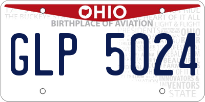 OH license plate GLP5024