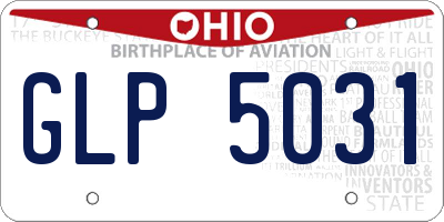 OH license plate GLP5031