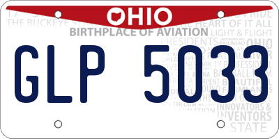 OH license plate GLP5033