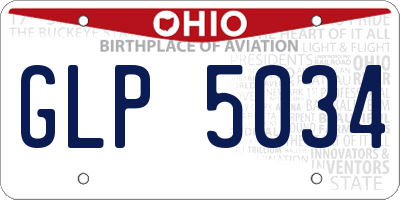 OH license plate GLP5034