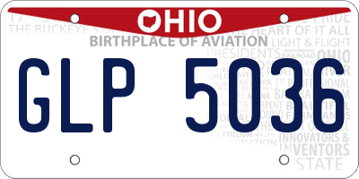 OH license plate GLP5036