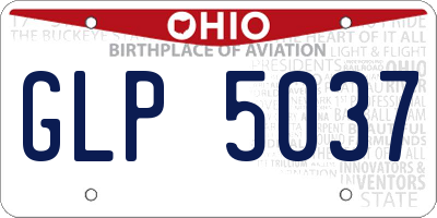 OH license plate GLP5037