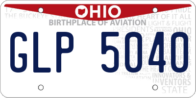 OH license plate GLP5040