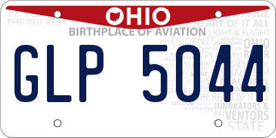 OH license plate GLP5044