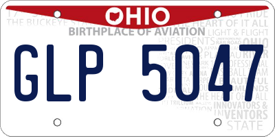 OH license plate GLP5047