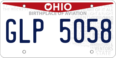 OH license plate GLP5058