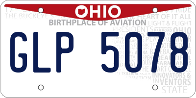 OH license plate GLP5078