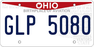 OH license plate GLP5080