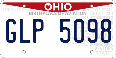 OH license plate GLP5098