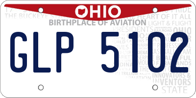 OH license plate GLP5102