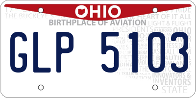 OH license plate GLP5103
