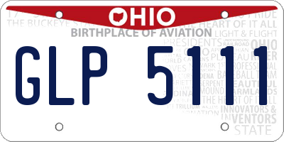 OH license plate GLP5111