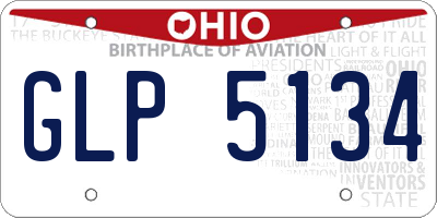 OH license plate GLP5134