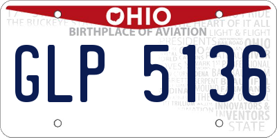 OH license plate GLP5136