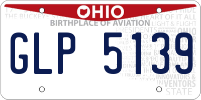OH license plate GLP5139