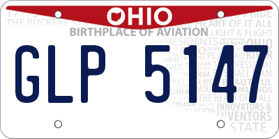 OH license plate GLP5147