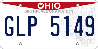 OH license plate GLP5149
