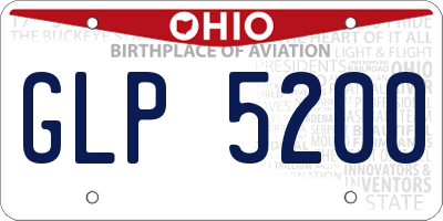 OH license plate GLP5200