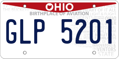 OH license plate GLP5201