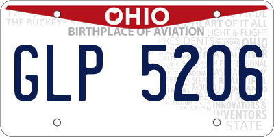 OH license plate GLP5206