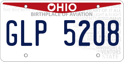 OH license plate GLP5208