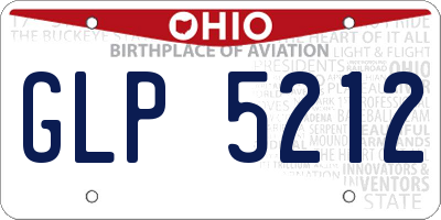 OH license plate GLP5212