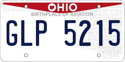 OH license plate GLP5215