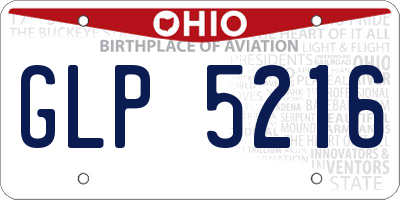 OH license plate GLP5216